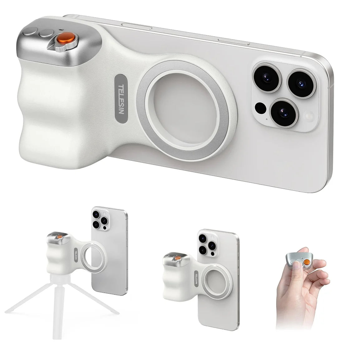Impugnatura magnetica TELESIN per telefono con telecomando per iPhone e Android TechPlus