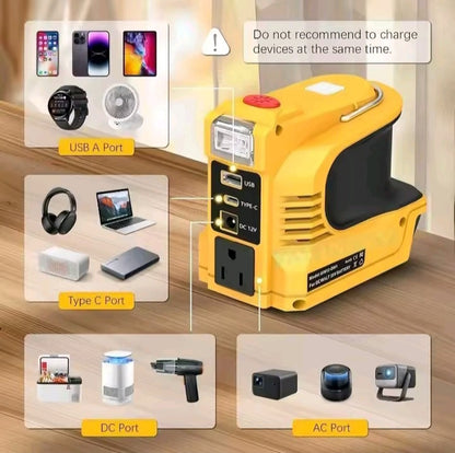 Inverter Portatile 200W per Batterie 18V TechPlus