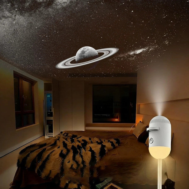 Lampada LED Ricaricabile con Proiettore di Stelle TechPlus