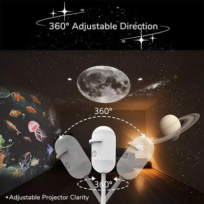 Lampada LED Ricaricabile con Proiettore di Stelle TechPlus